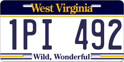 WV license plate 1PI492