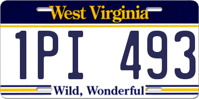WV license plate 1PI493