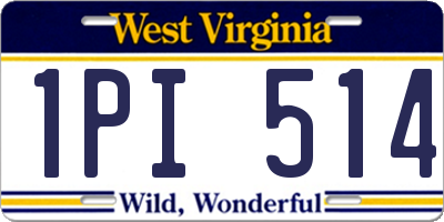 WV license plate 1PI514