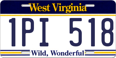 WV license plate 1PI518