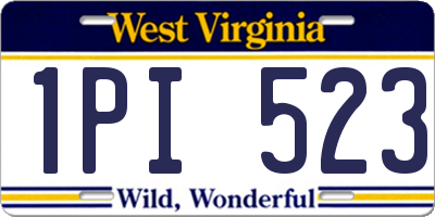 WV license plate 1PI523