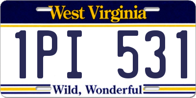 WV license plate 1PI531