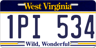 WV license plate 1PI534
