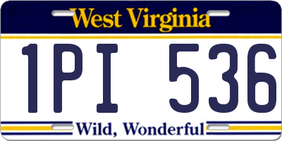 WV license plate 1PI536