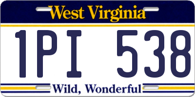 WV license plate 1PI538