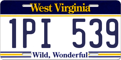 WV license plate 1PI539