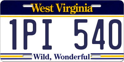 WV license plate 1PI540
