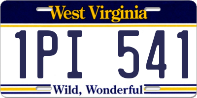 WV license plate 1PI541
