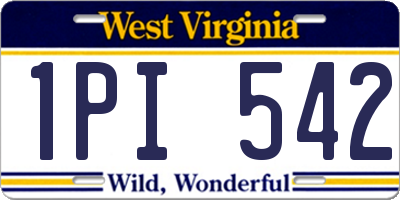 WV license plate 1PI542