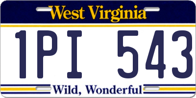 WV license plate 1PI543