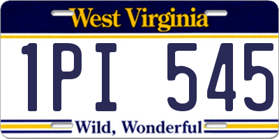 WV license plate 1PI545