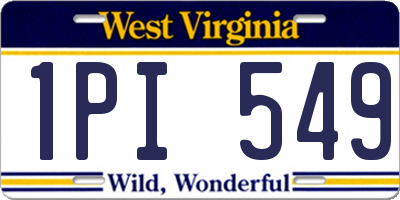 WV license plate 1PI549