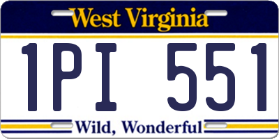 WV license plate 1PI551