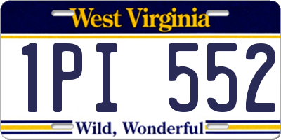 WV license plate 1PI552