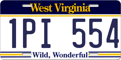 WV license plate 1PI554