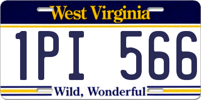 WV license plate 1PI566