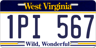 WV license plate 1PI567