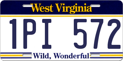 WV license plate 1PI572