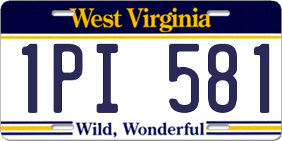 WV license plate 1PI581