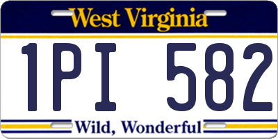 WV license plate 1PI582
