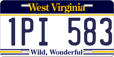 WV license plate 1PI583
