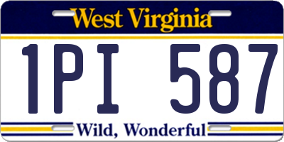 WV license plate 1PI587