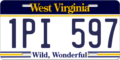 WV license plate 1PI597