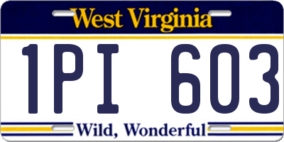 WV license plate 1PI603