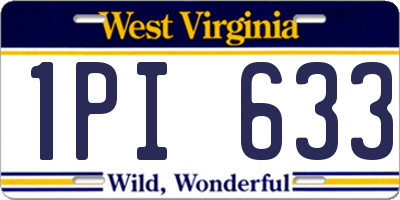 WV license plate 1PI633