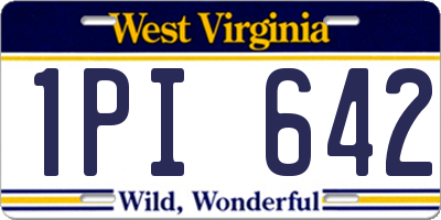 WV license plate 1PI642