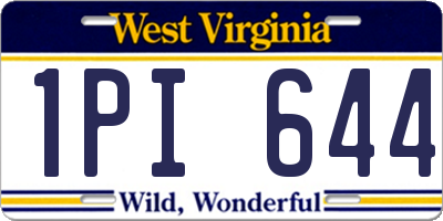 WV license plate 1PI644