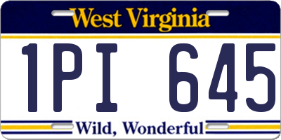 WV license plate 1PI645