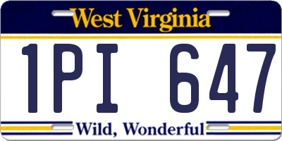 WV license plate 1PI647