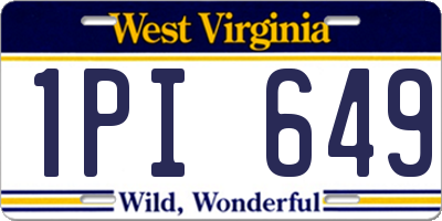 WV license plate 1PI649