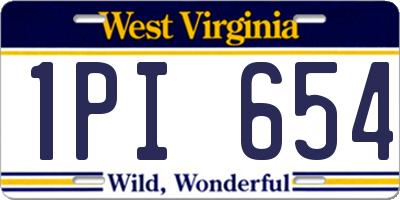 WV license plate 1PI654