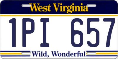 WV license plate 1PI657