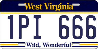 WV license plate 1PI666