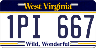 WV license plate 1PI667