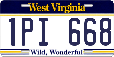 WV license plate 1PI668