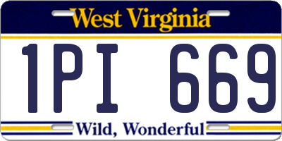 WV license plate 1PI669