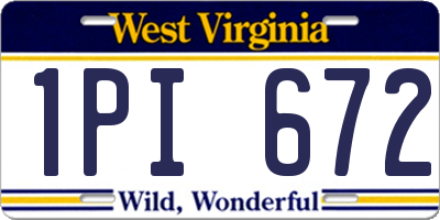 WV license plate 1PI672