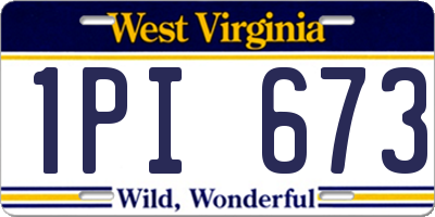 WV license plate 1PI673