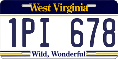 WV license plate 1PI678
