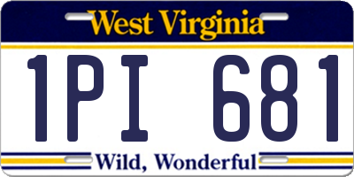 WV license plate 1PI681