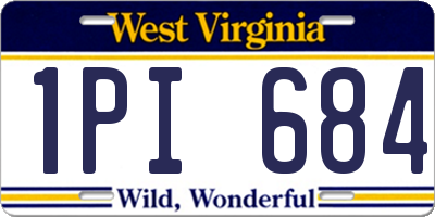 WV license plate 1PI684