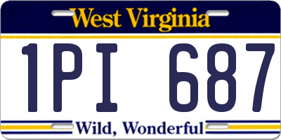 WV license plate 1PI687