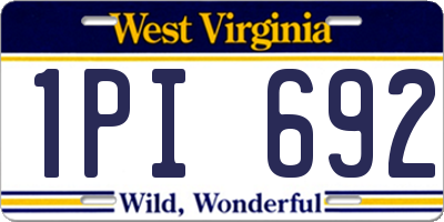 WV license plate 1PI692