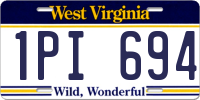 WV license plate 1PI694