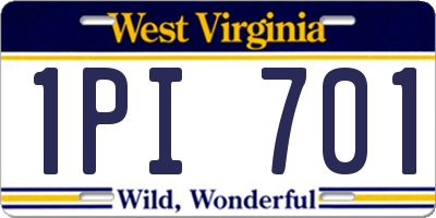 WV license plate 1PI701