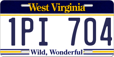 WV license plate 1PI704